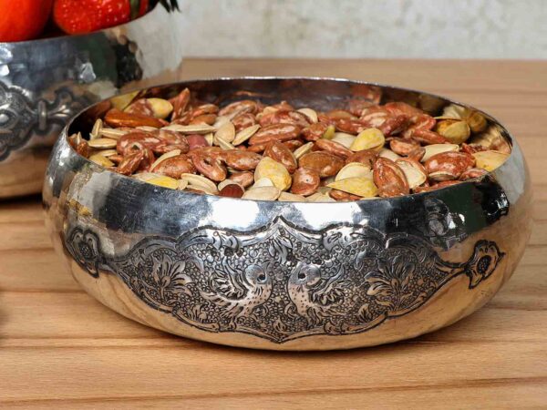 آجیل خوری مسی قلم زنی دست ساز بدون پایه کد 1013