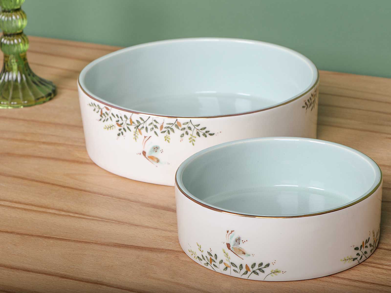 کاسه سرامیکی استوانه ای قطر 22cm با لاستر طلا کد 1015