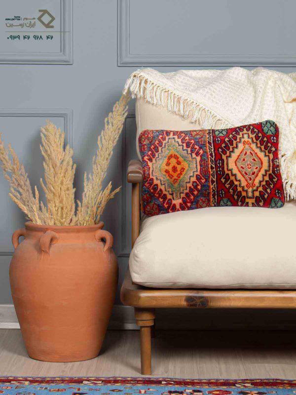 کوسن فرش دستباف شیراز سایز 30×40 سانتی متر