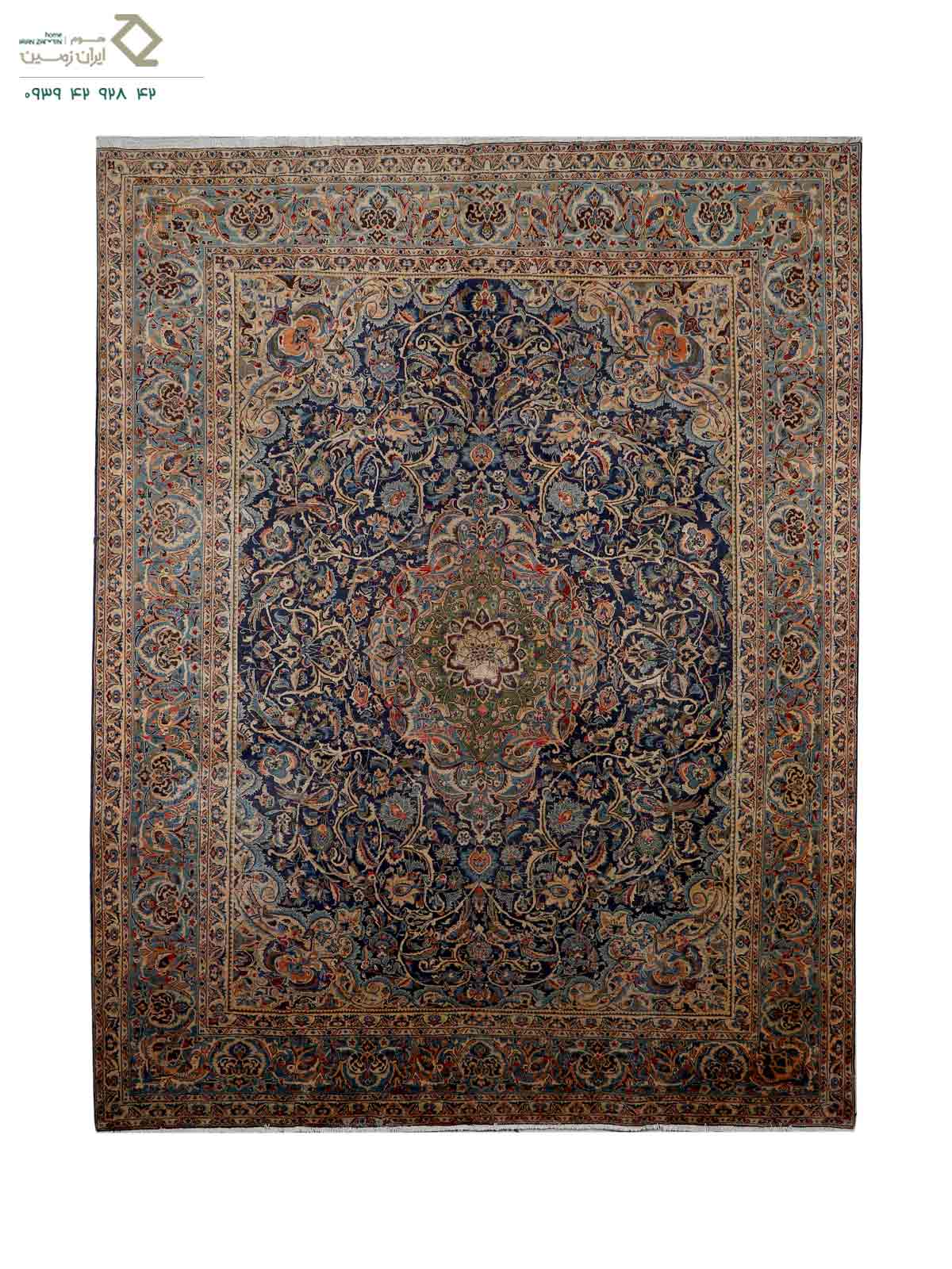فرش دستبافت دوبَر 12 متری ابعاد 285×366 کاشمر کد 040420