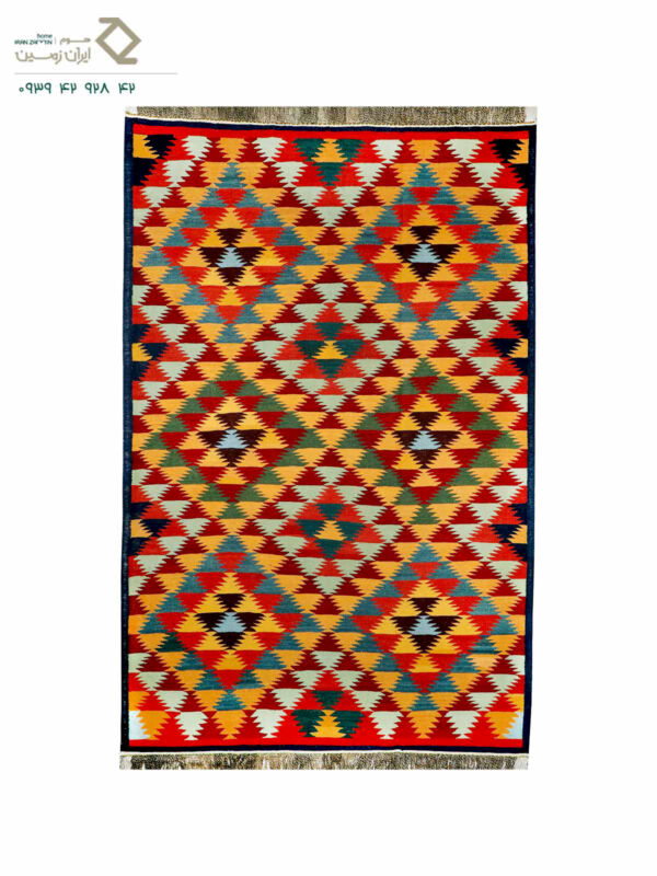 گلیم دستبافت 6 متری 194×300 قشقایی کد 040436