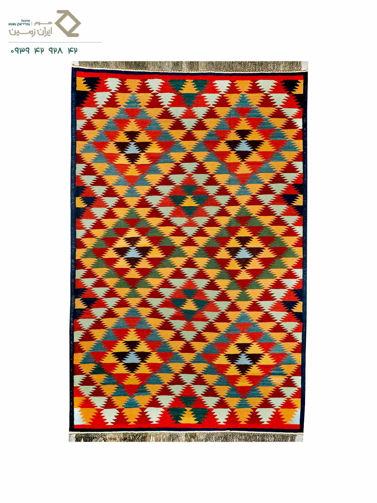گلیم دستبافت 6 متری 194×300 قشقایی کد 040436