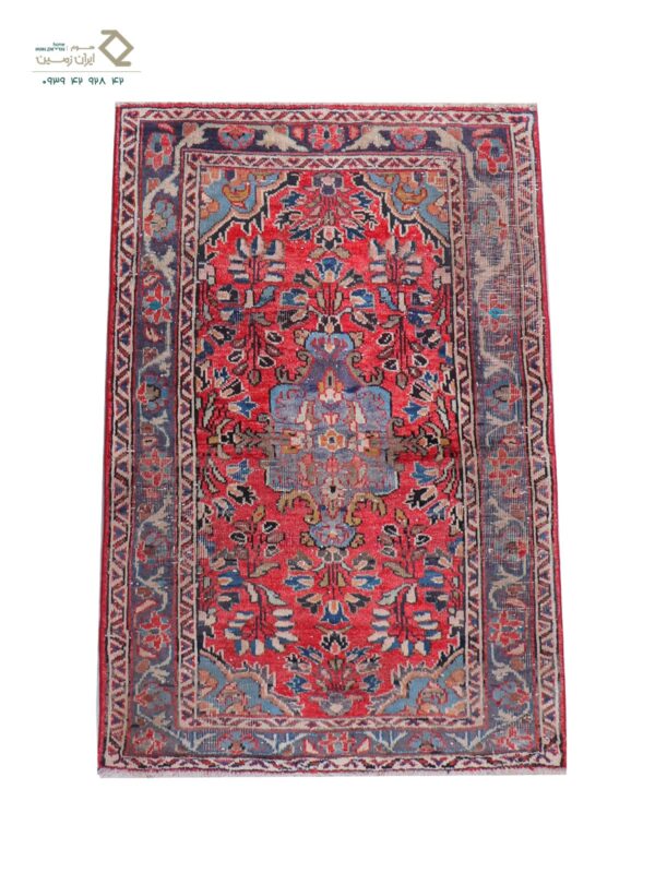 فرش دستبافت دوبَر یک و نیم متری 93×139 اراک کد 040427